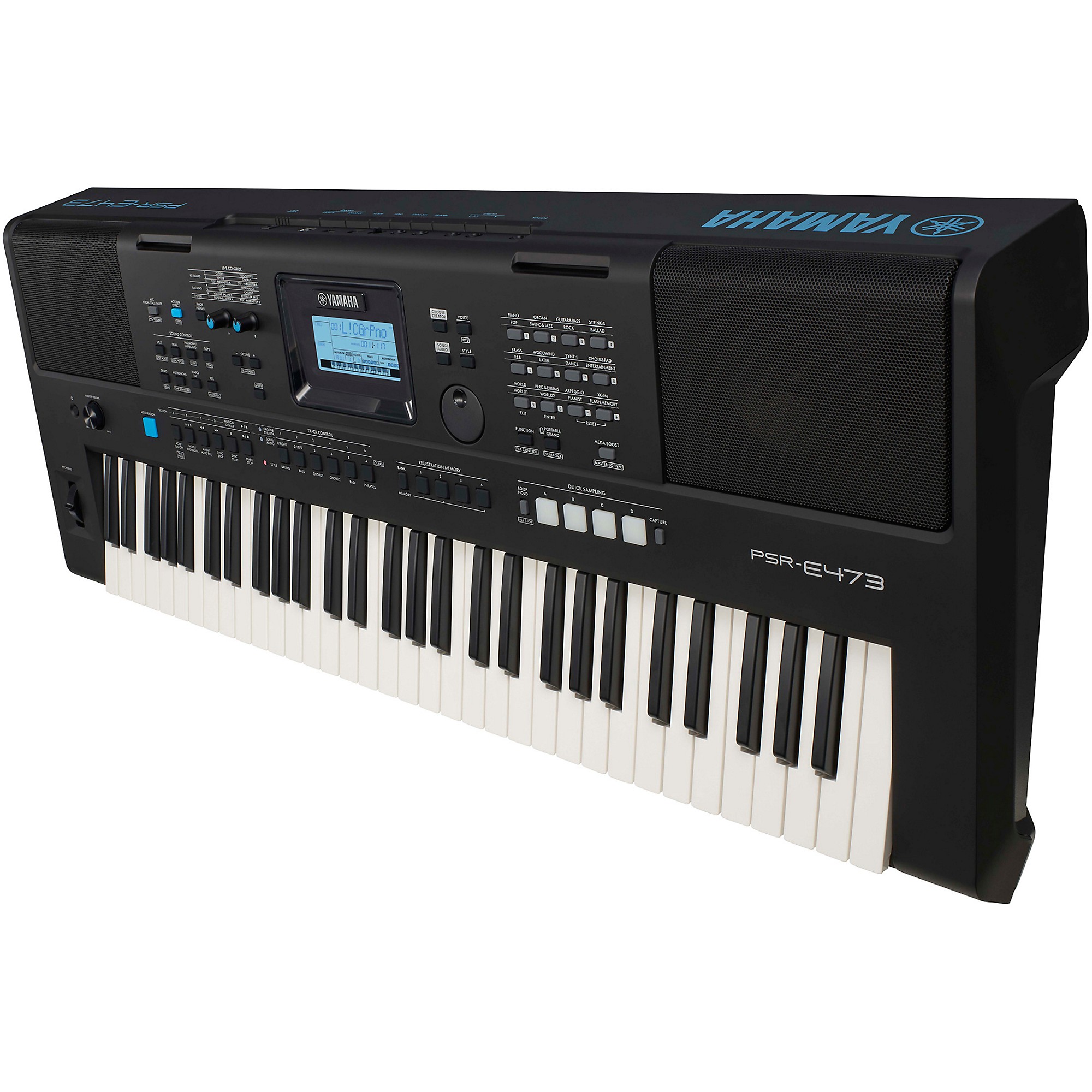 Yamaha PSR-E473 High-Level Portable Keyboard Package | Music