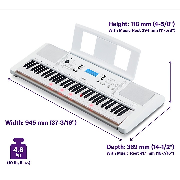 Yamaha EZ 300 61 Lighted Key Portable Keyboard With Power Adapter