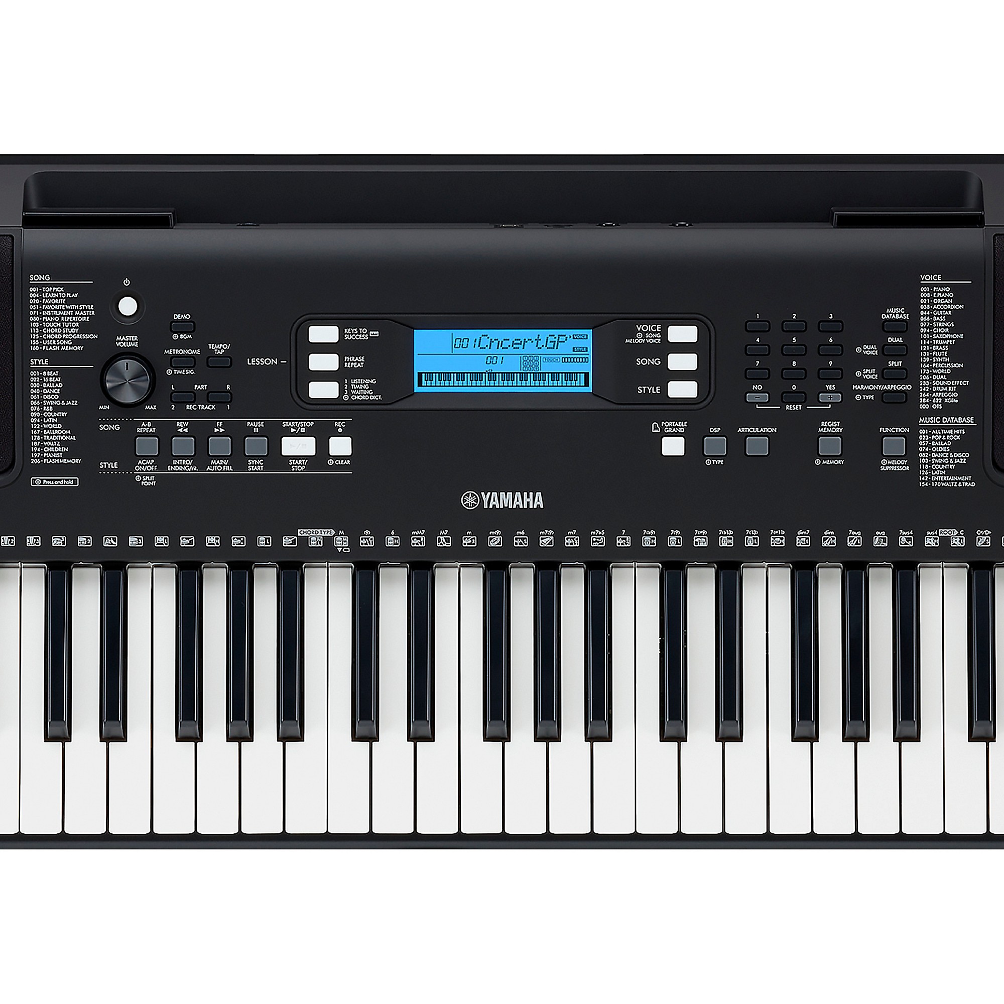 Yamaha PSR-E373 61-Key Portable Keyboard With Power Adapter 