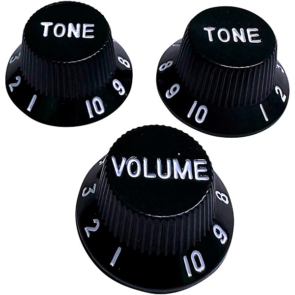 AxLabs StratStyle Lefty Knob Kit with White Lettering (3) Music & Arts