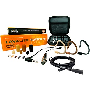 Point Source Audio LAVALIER SWITCH KIT w/ SERIES8 Omni Low Sensitivity Lavalier & Accessories Set, for Sennheiser