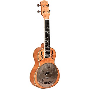 Gold Tone Left-Handed Concert-Scale Curly Maple Resonator Ukulele with Gig Bag