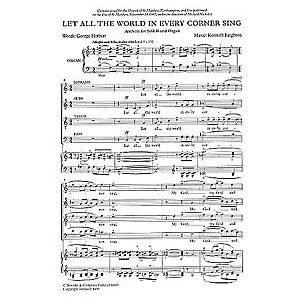 Music Sales Let All the World in Every Corner Sing SATB Composed by Kenneth Leighton