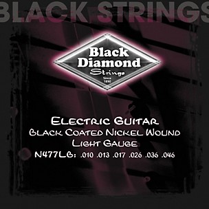 Black Diamond Light Gauge Black Coated Nickel Electric Guitar Strings