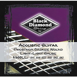 Black Diamond Light Light Gauge Phosphor Bronze Acoustic Guitar Strings