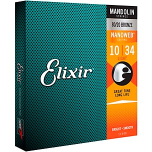Elixir Light Nanoweb Mandolin Strings