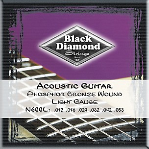 Black Diamond Light Phosphor Bronze Acoustic Guitar Strings