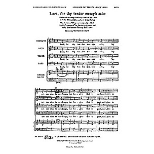 Novello Lord, for Thy Tender Mercy's Sake SATB Composed by Richard Farrant