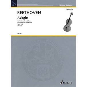 Schott Ludwig van Beethoven - Adagio WoO 43b (Cello and Piano) String Series Softcover