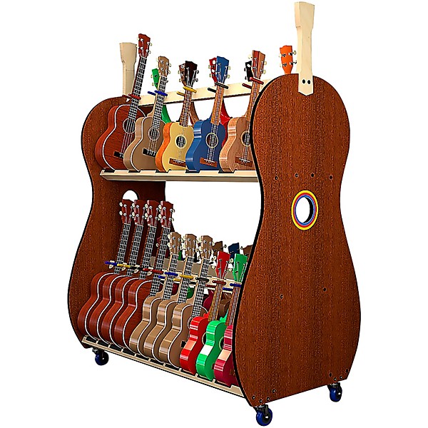 A&S Crafted Products The Band Room Mobile Ukulele Storage Rack for ...