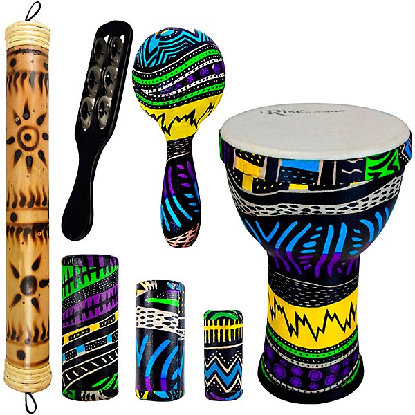 Sawtooth Jamaican Me Crazy Percussion Set with Djembe & Rain Stick