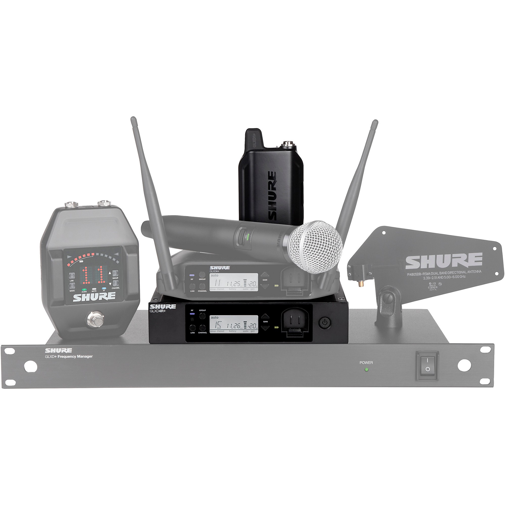 Shure GLX-D14R+ Rackmount Instrument System With BETA 98H/C