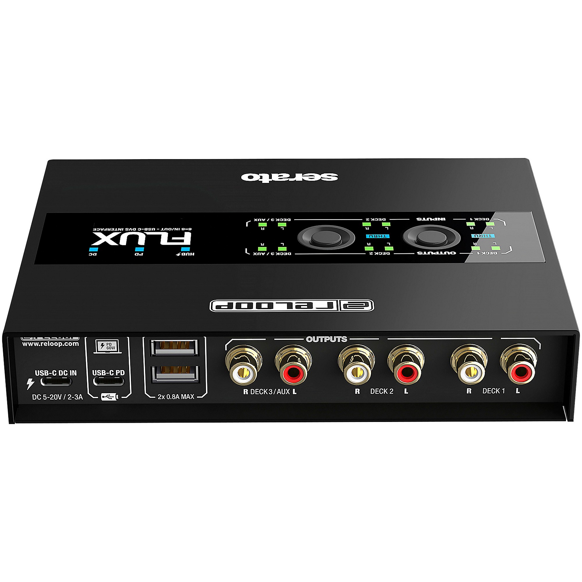 Reloop FLUX USB-Cオーディオインターフェース Reloop Flux 6x6 In/Out USB-C DVS Interface for Serato DJ Pro