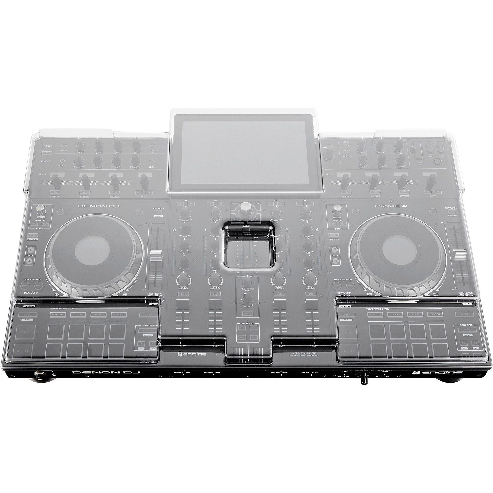 Denon DJ PRIME 4+ and Decksaver Cover Bundle | Music & Arts