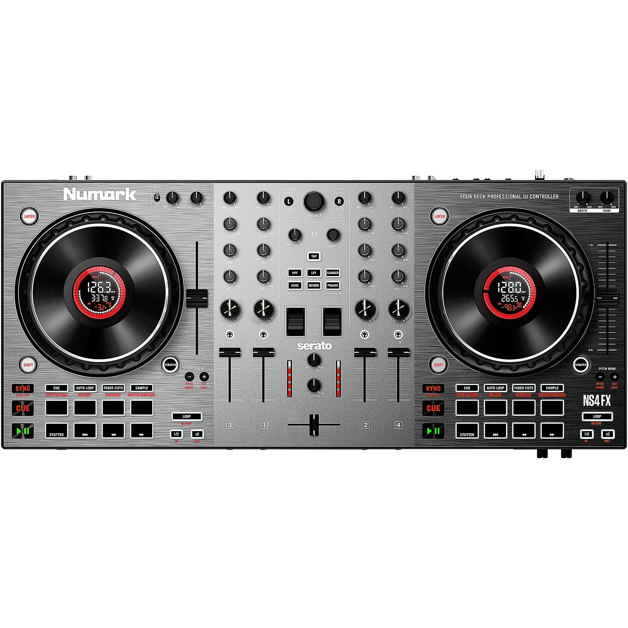 Numark NS4FX 4-Channel DJ Controller Gator G-CLUB Bag Bundle