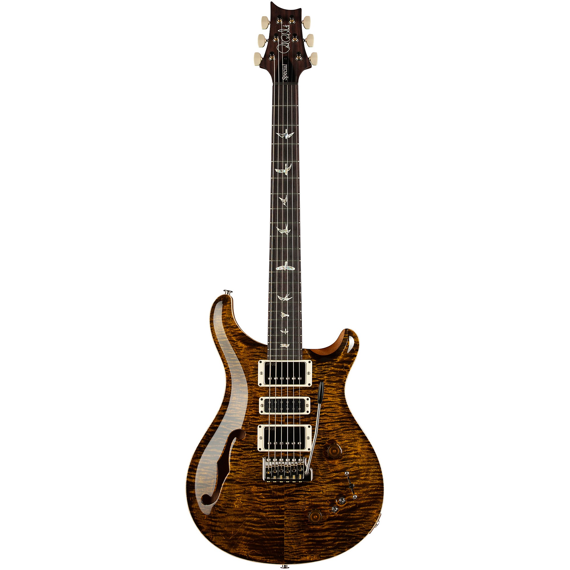 美品 希少セミホロウ PRS SE Custom22 Semi-Hollow Platinum PRS Special Semi-Hollow 10-Top With Pattern Neck