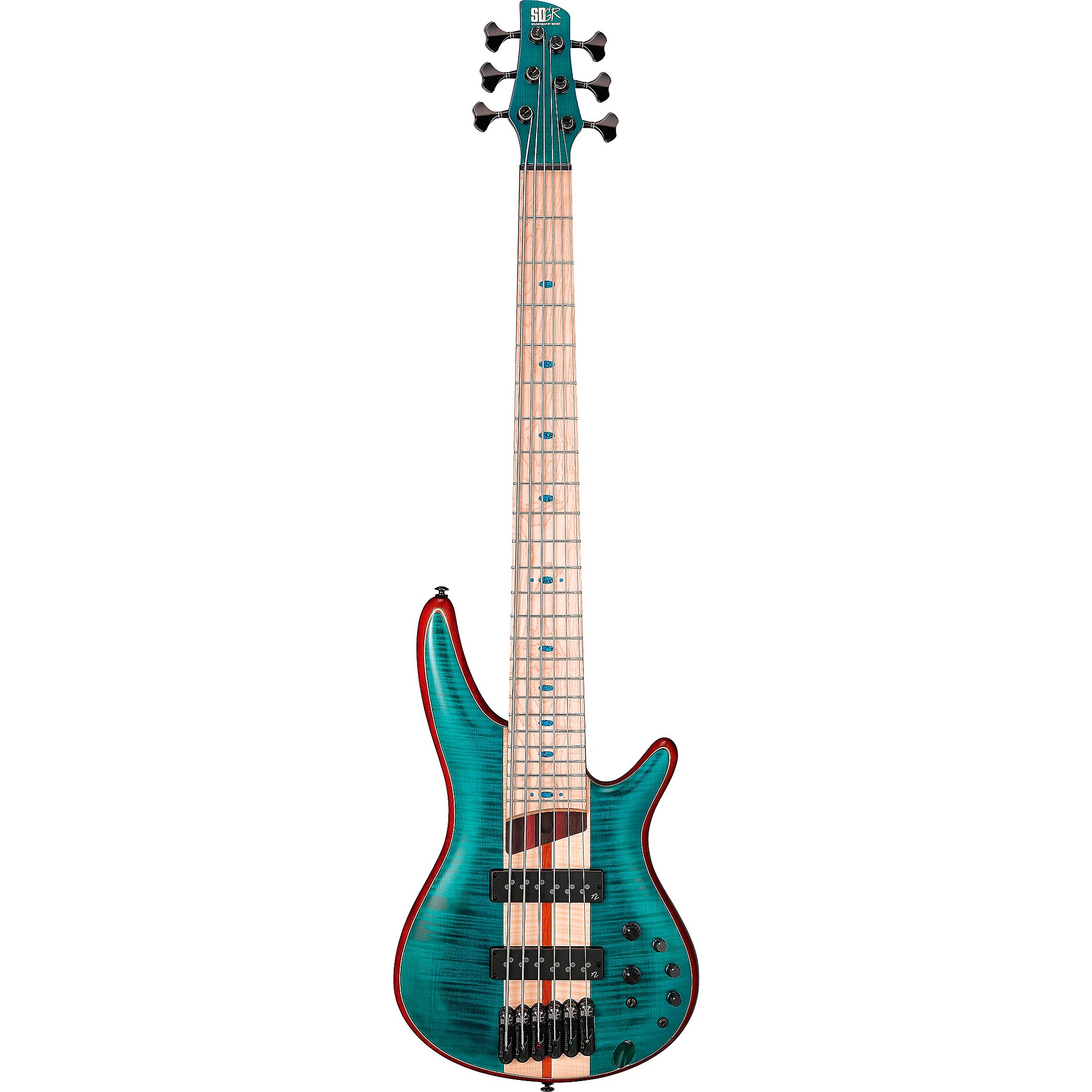 Basser100 Black Double neck Headless Electric Guitar 4 String Bass+6