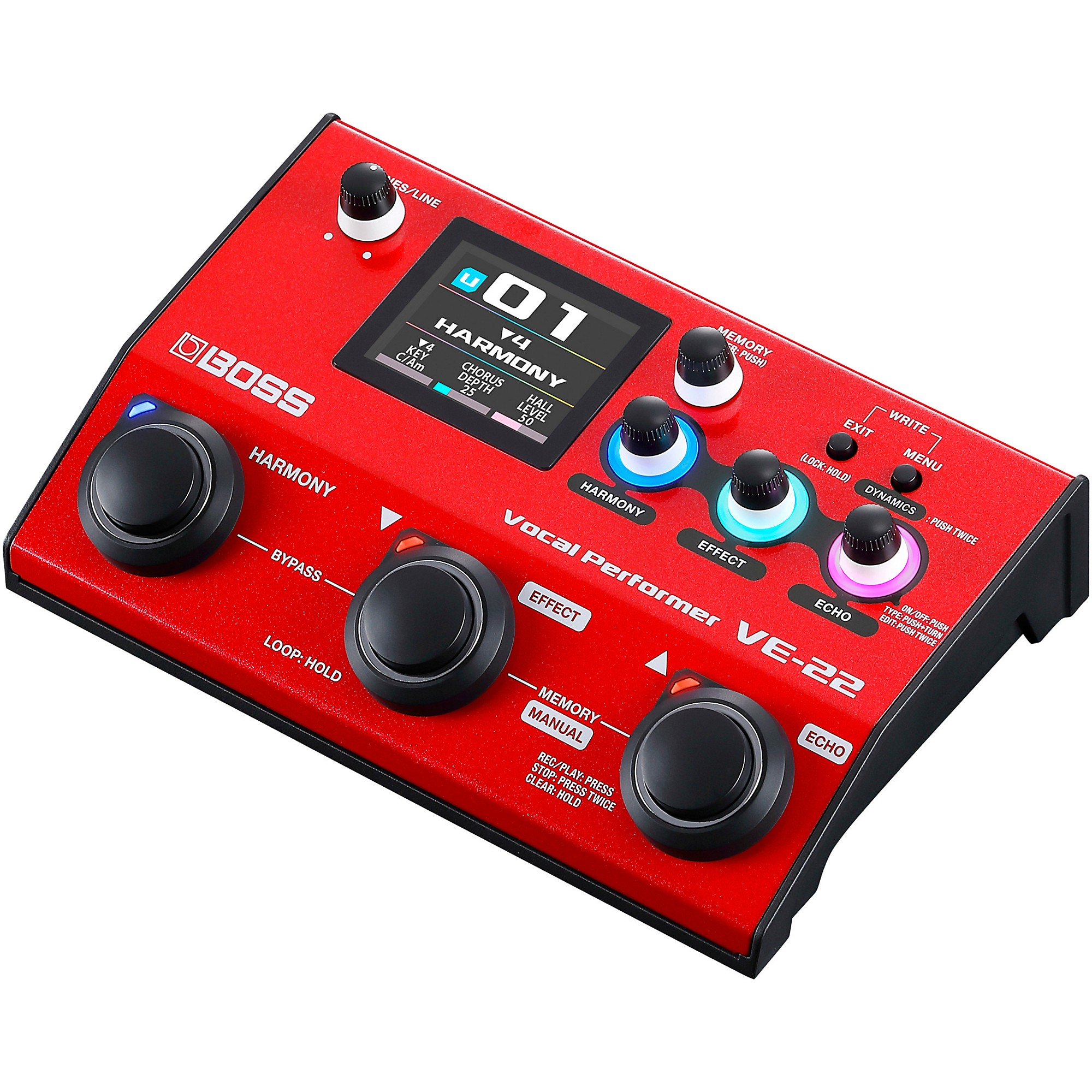 BOSS VE-22 Vocal Performer Bundle With E835 Microphone, XLR Cable