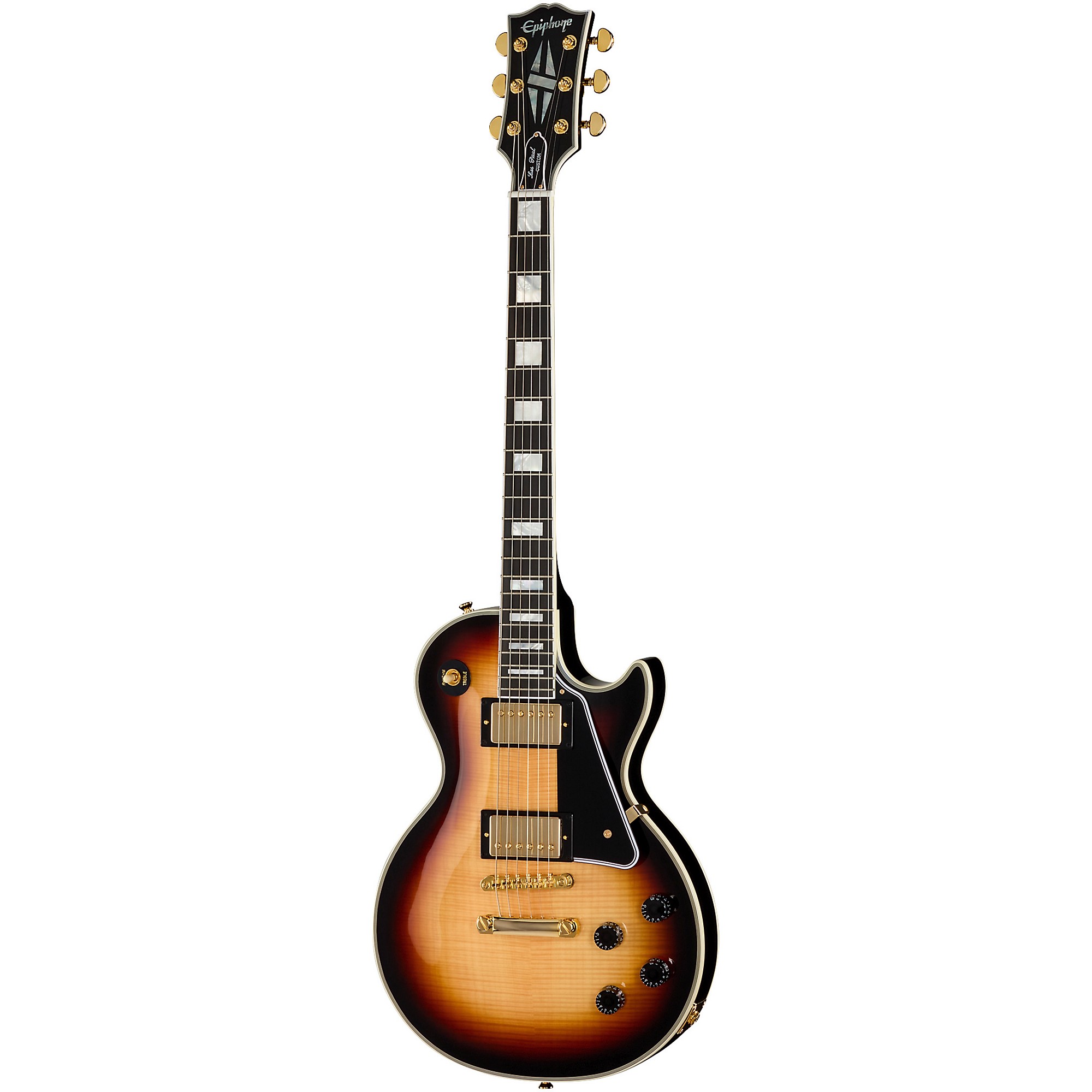 epiphone les paul custom tobacco burst Widow Orange style brown and pink hardshell case Open Box Epiphone Inspired by
