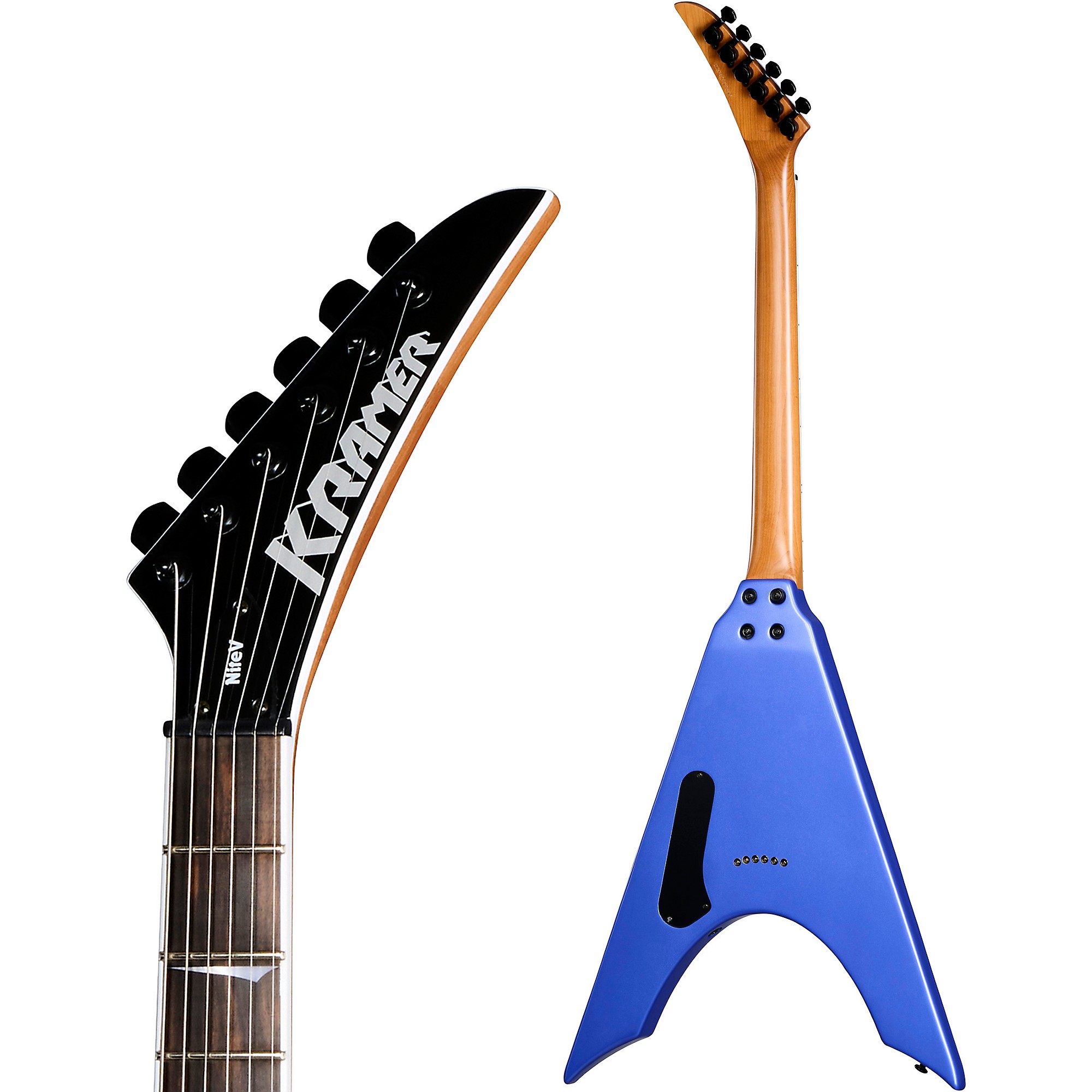 kramer NITE V Flying V フライングV エレキギター Amazon.com: Kramer Nite-V String Thru Body, Crimson Metallic