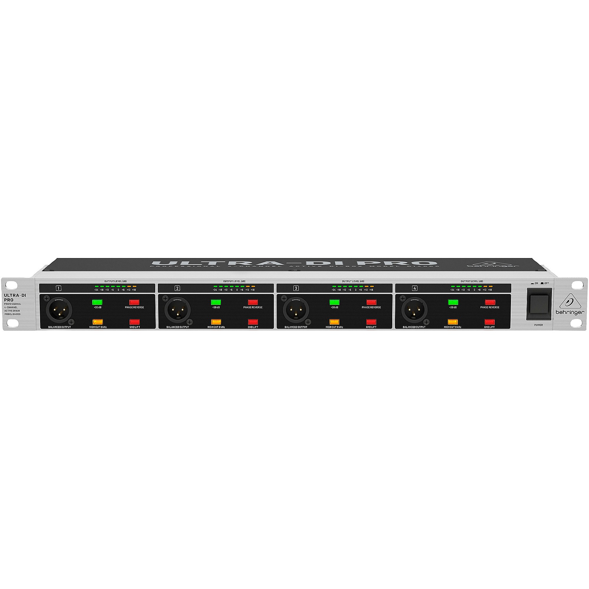 【動作品】BEHRINGER DI4000 4ch DIボックス 業務用 ラック Behringer ULTRA-DI PRO DI4000 V2 4-Channel Active Direct Box