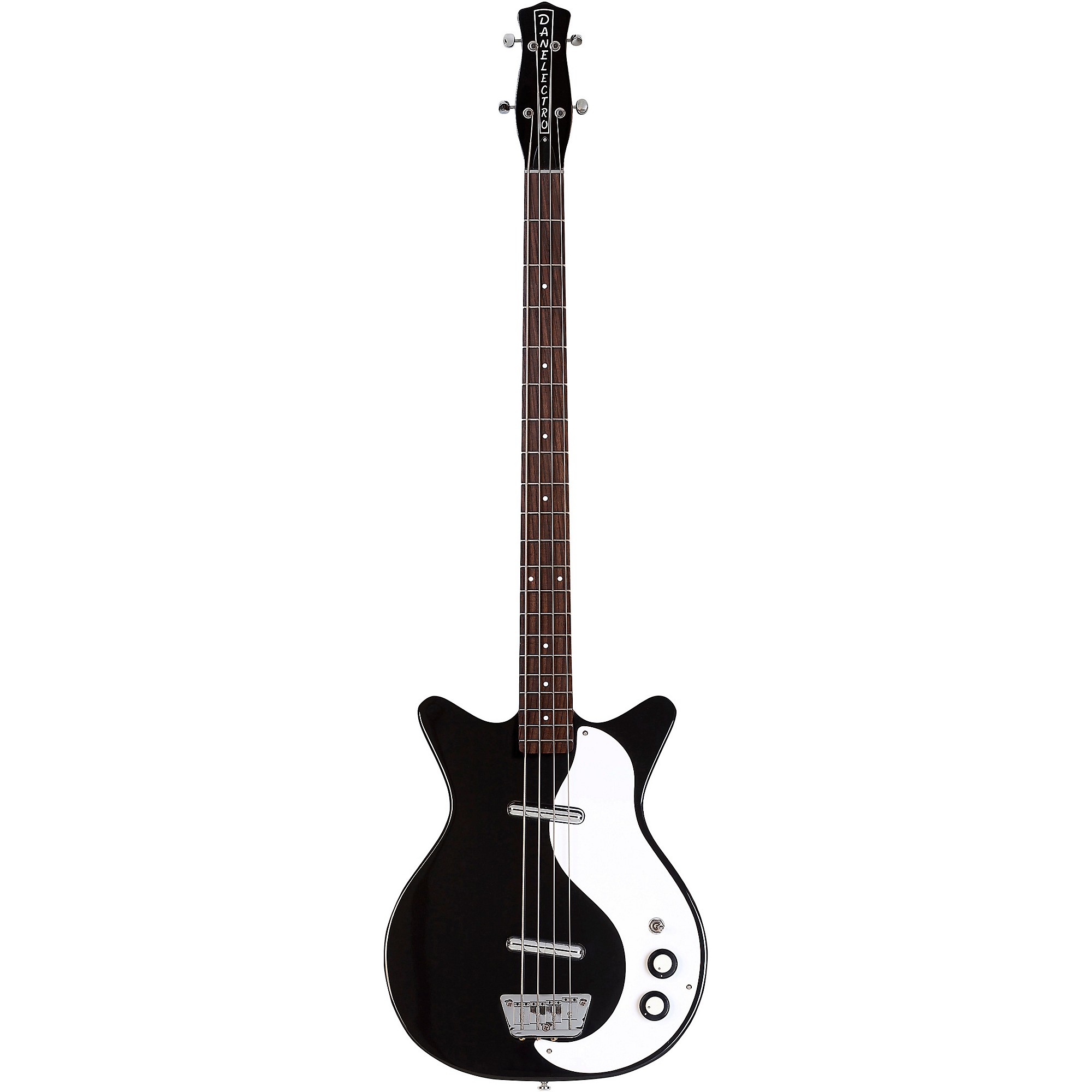 ギター danelectro 59DC Danelectro '59DC Short Scale Bass Guitar - Black Metalflake