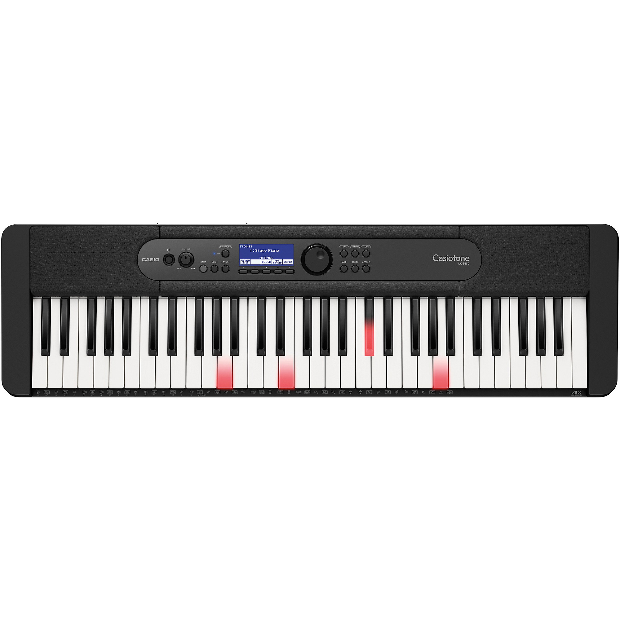 Casio Casiotone LK-S450 61-Key Portable Keyboard Essentials Bundle