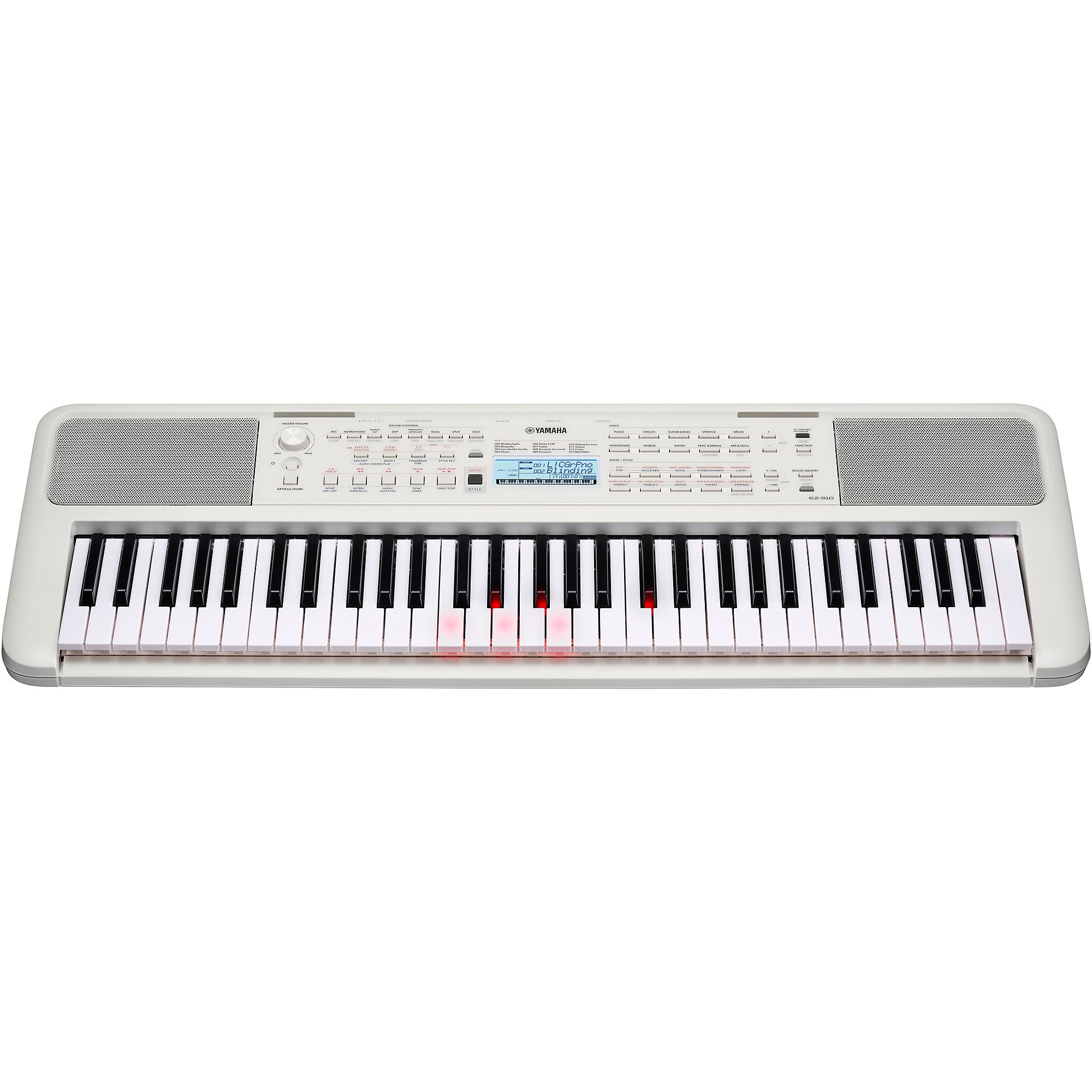 Yamaha EZ310 61-Key Portable Light Up Keyboard With Power Adapter