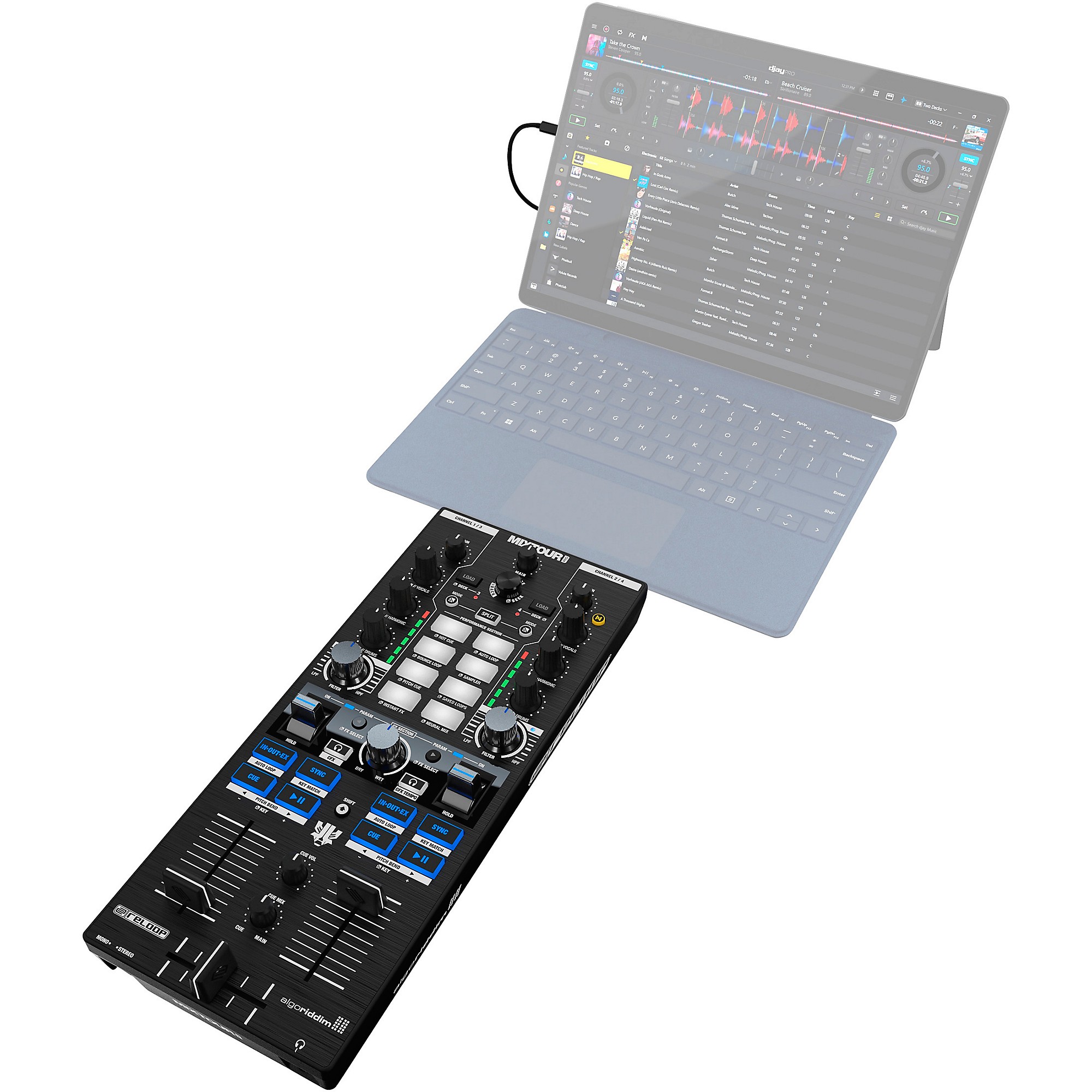 Reloop Reloop Mixtour Pro Portable 4-Deck DJ Controller | Music & Arts