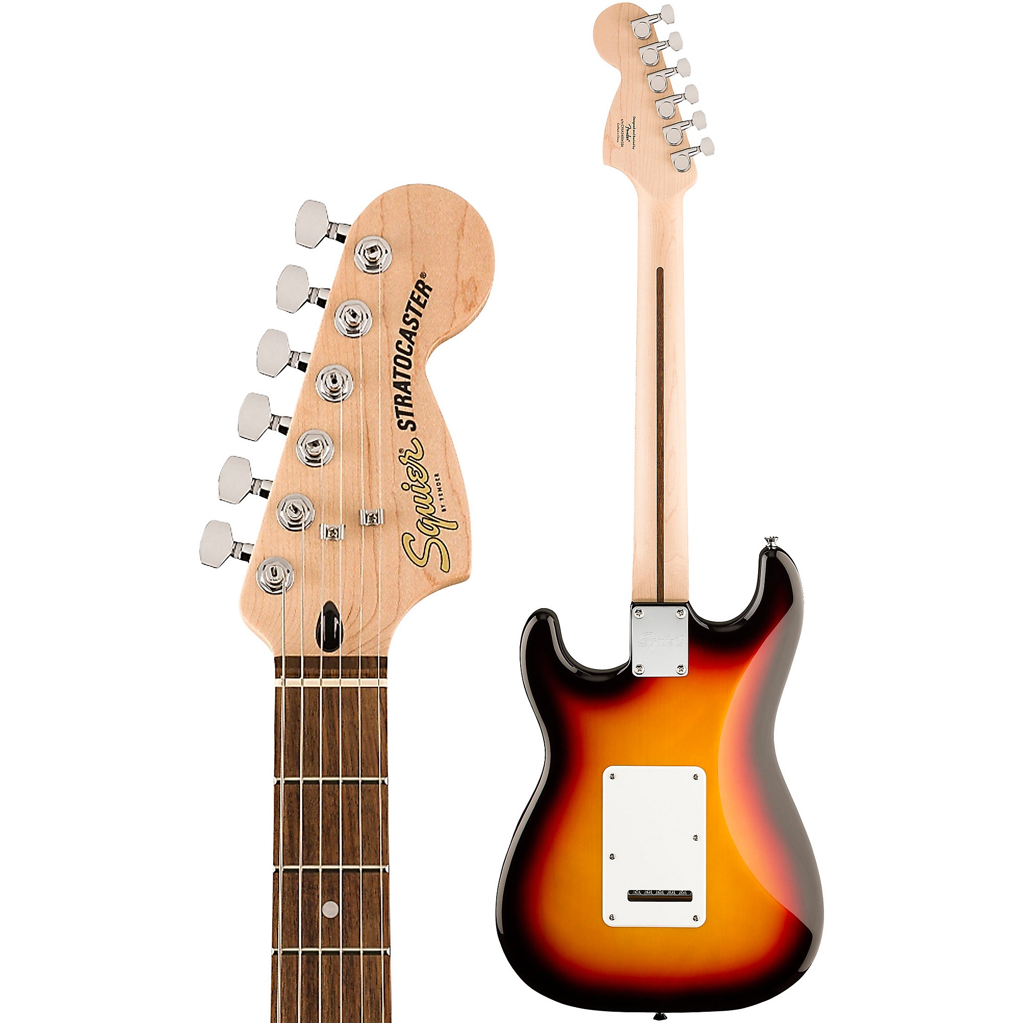 Squier by Fender Affinity Series Stratocaster (Maple fingerboard, Black)  Bundle with Fender 10ft Cable (Straight/Straight), Fender Guitar 12-Pack 