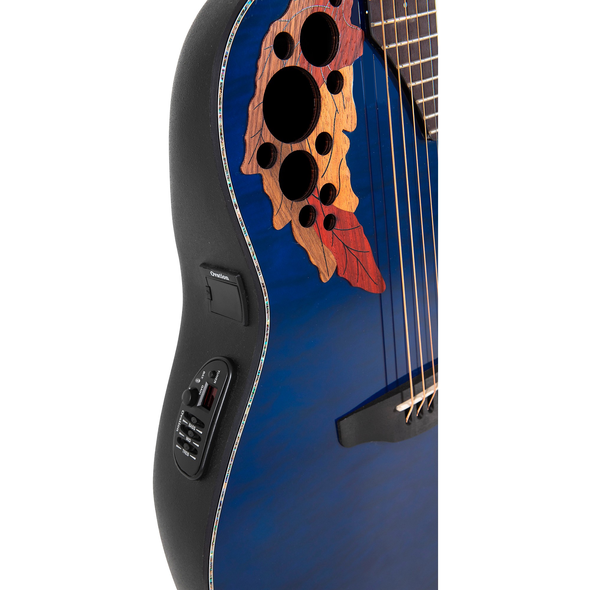 ギター OVATION Celebrity Elite Exotic CE44P-8TQ Ovation CE44P-8TQ-G Celebrity Elite Plus - trans blue Folk