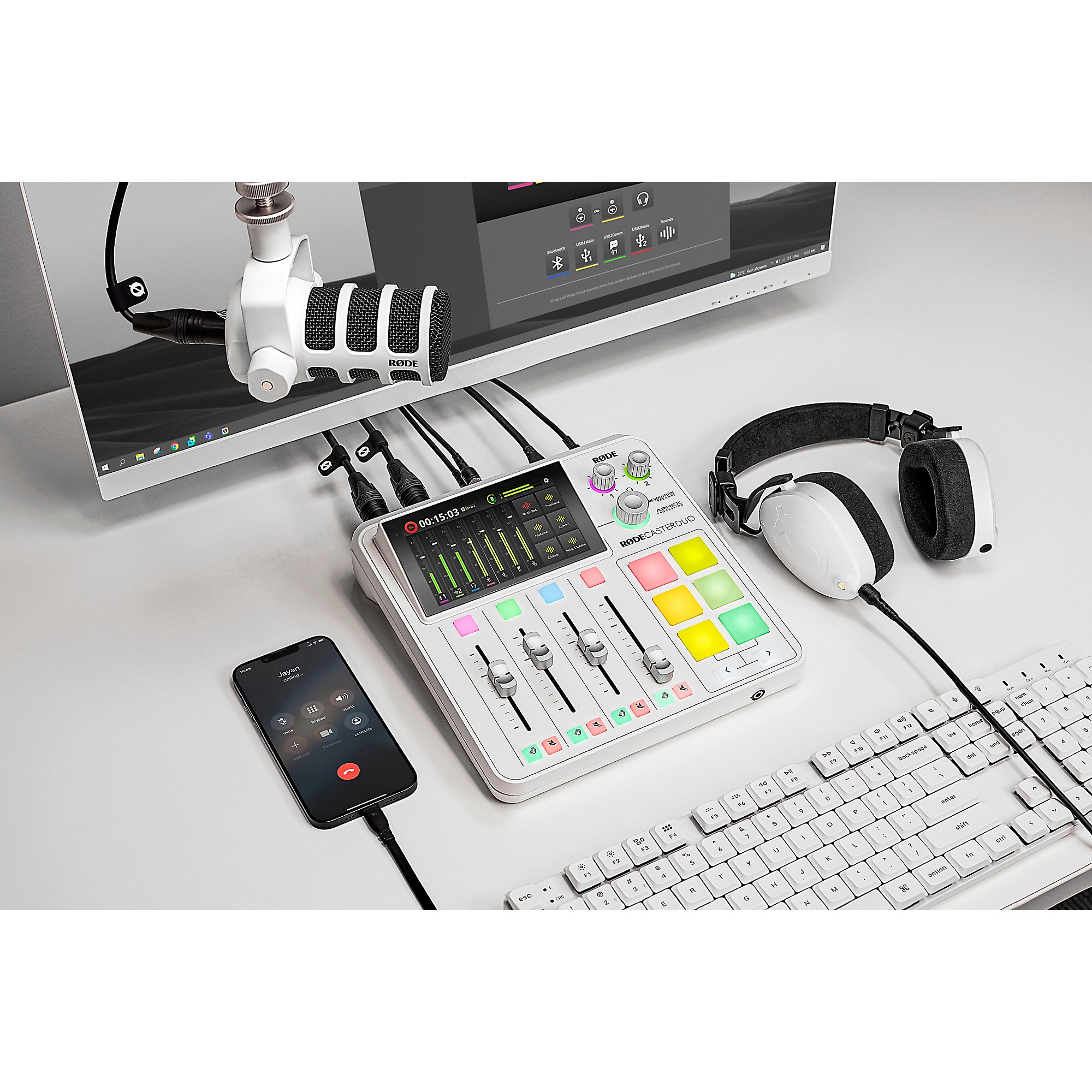 RODE RodeCaster Duo Streaming Mixer - White | Music & Arts