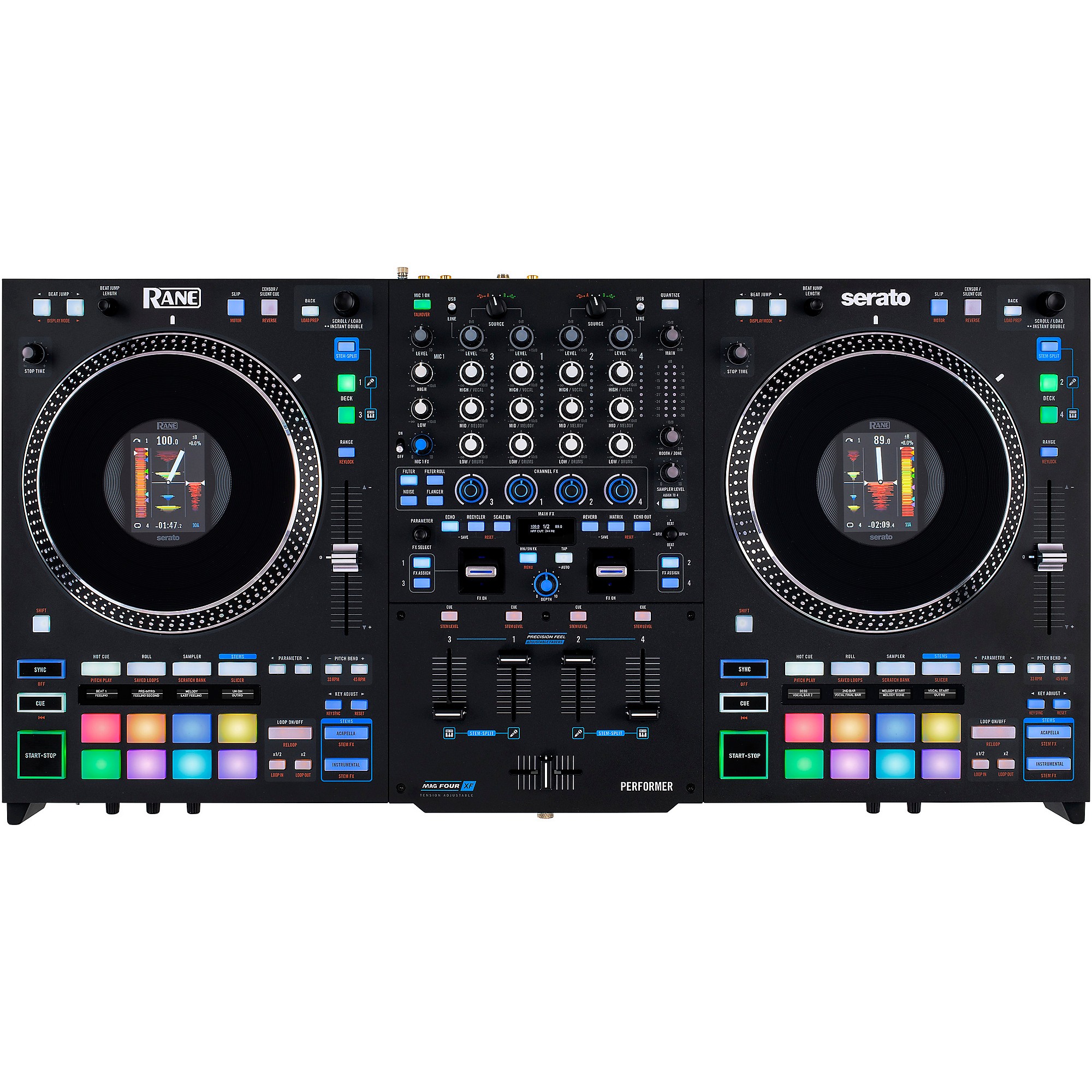 Rane one DJコントローラー ヘッドフォン スピーカー PC台セット RANE PERFORMER Stage Bundle with DJ Booth and Speakers | Music & Arts
