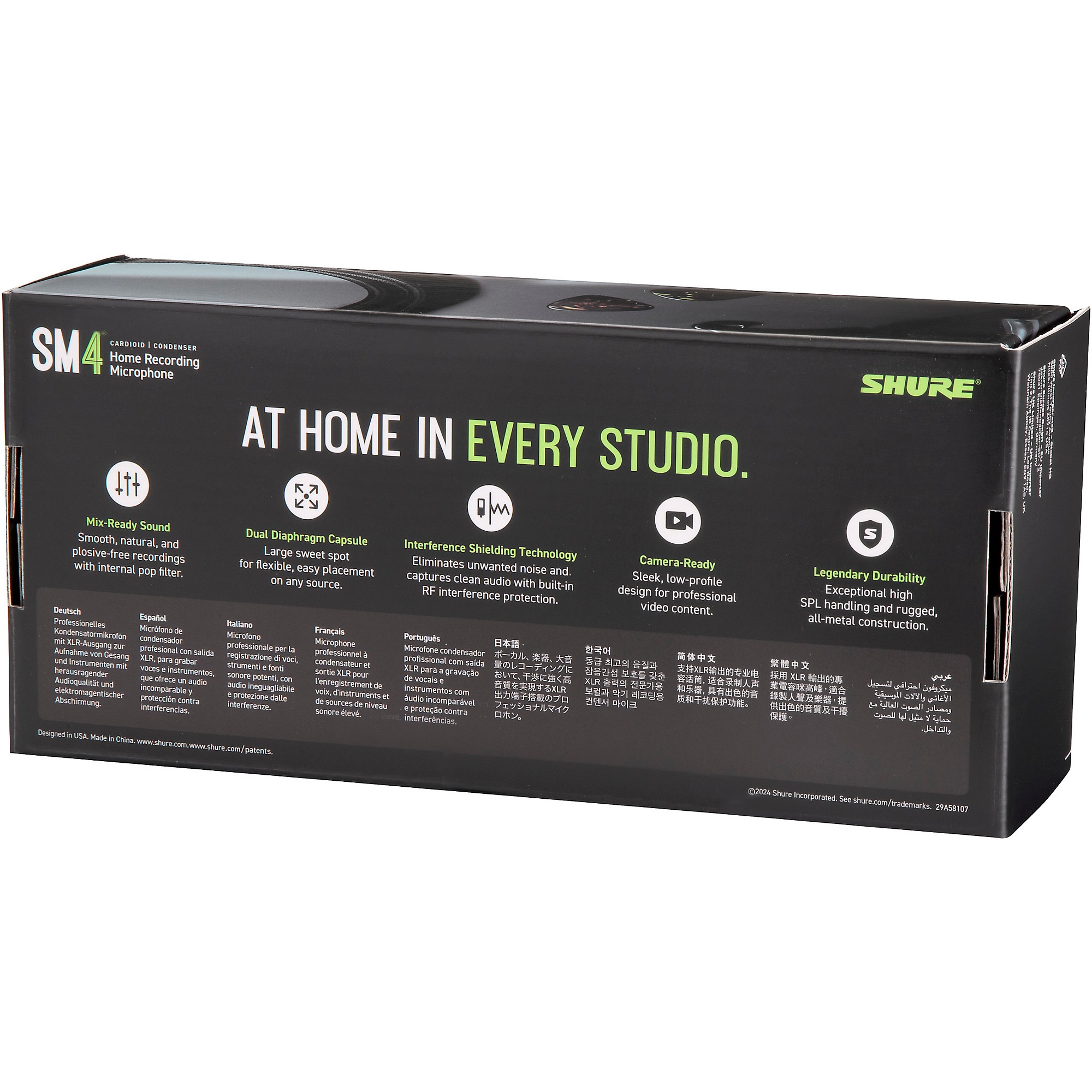 SHURE SM4 キット MOGAMI モガミ 2534 (5m, 黒) 付 SHURE SM4 Home Recording Microphone Kit【未展示品】 シュア
