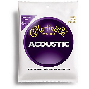 Martin M175 80/20 Bronze Custom Light Acoustic Guitar Strings
