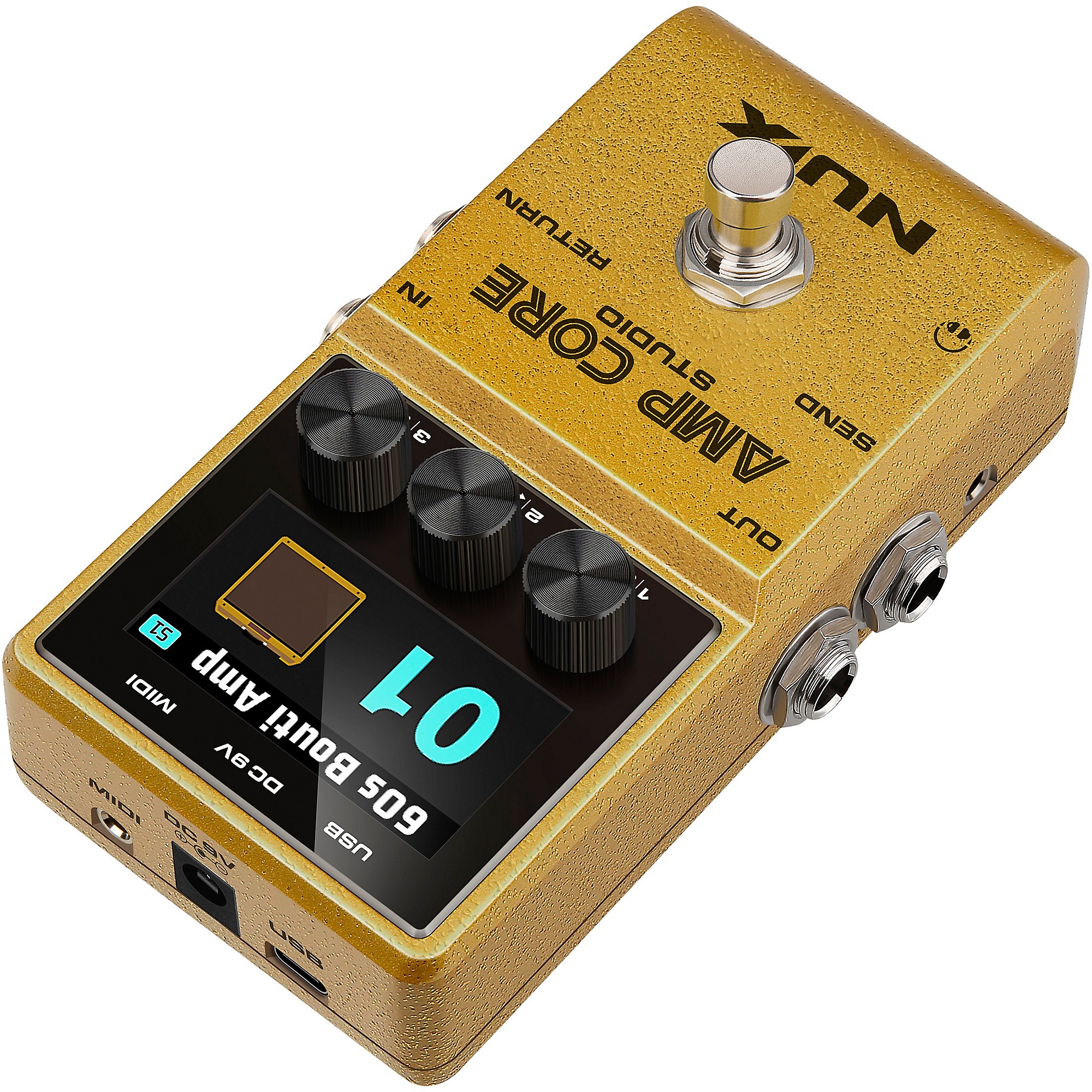 NUX NCA-1 AMP CORE STUDIO ギターエフェクター ゴールド NUX Amp Core Studio Amp Modeling Pedal Gold | Guitar Center