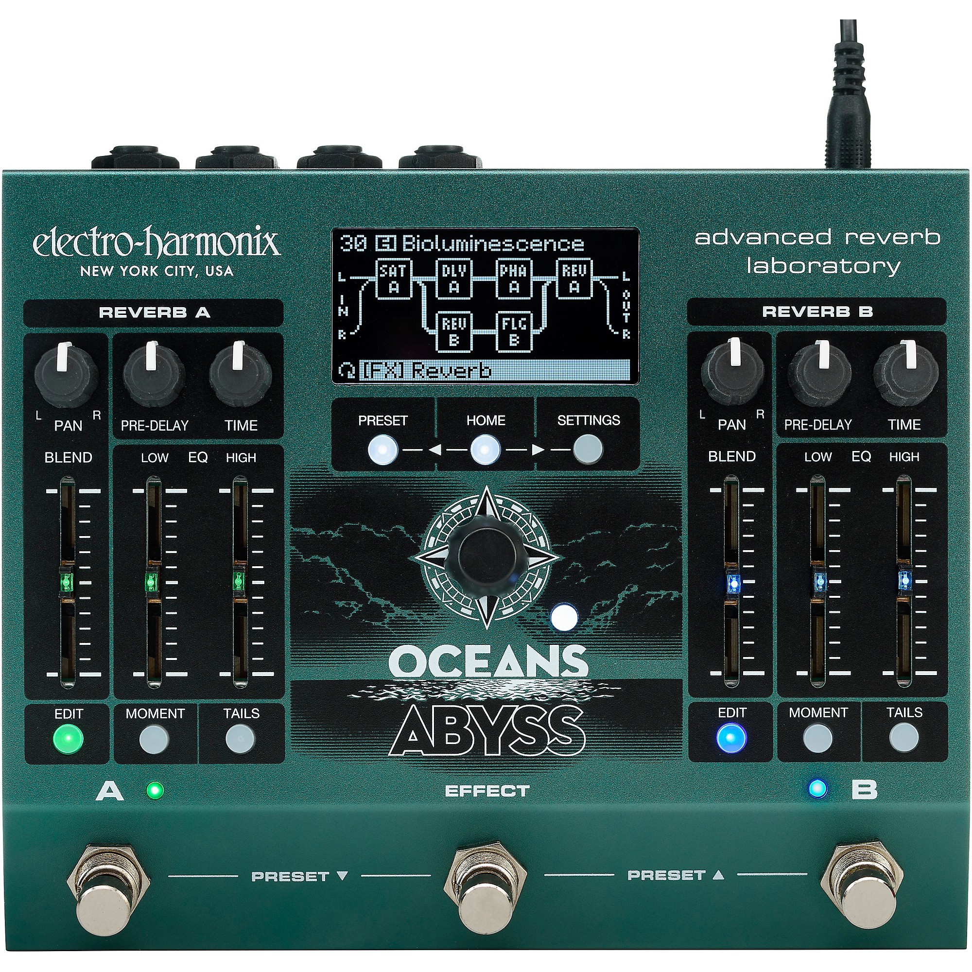 Electro-Harmonix Oceans Abyss Advanced Reverb Laboratory Effects