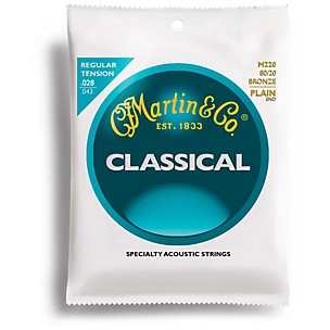 Martin M220 80/20 Bronze Plain-End Regular Tension Nylon Classic Guitar Strings