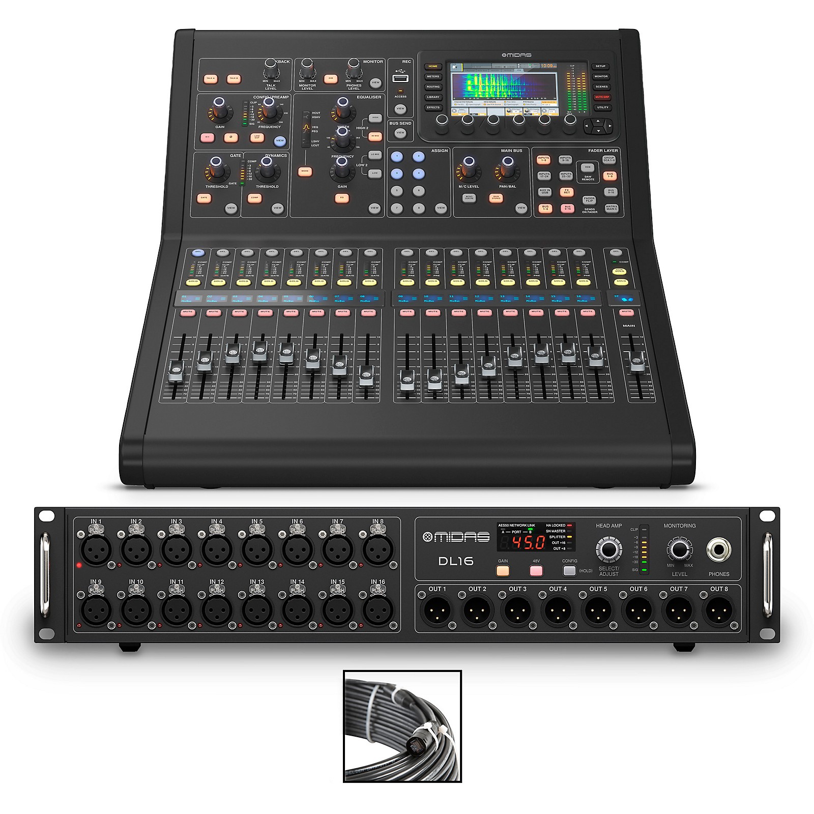 Midas M32R LIVE Digital Mixer Bundle With DL16 Stage Box | Music