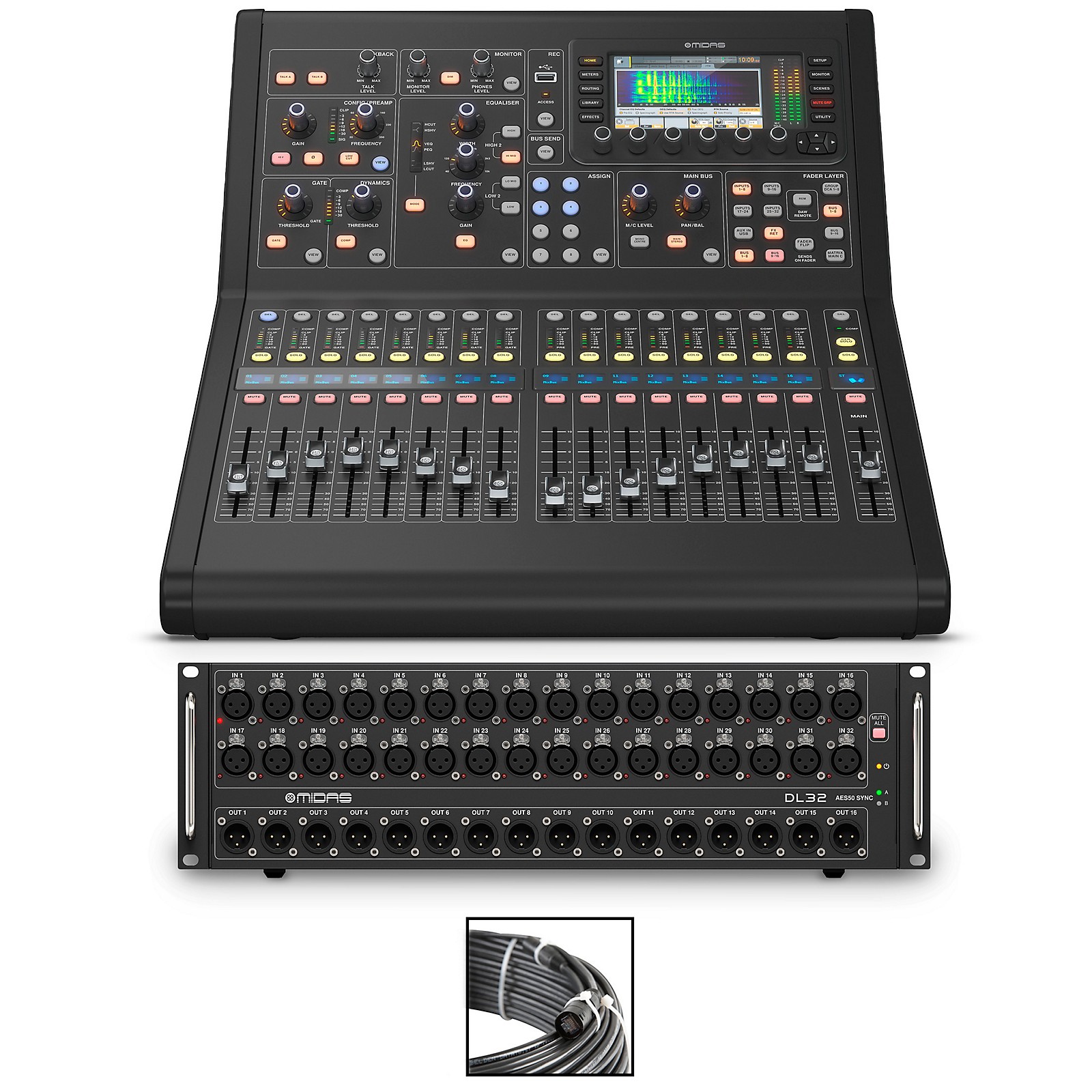 Midas M32R LIVE Digital Mixer Bundle With DL32 Stage Box | Music