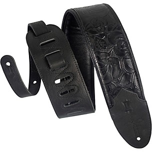 Levy's M4WP 3 inch Wide Embossed Leather Guitar Strap