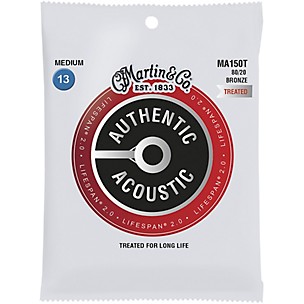 Martin MA150T Lifespan 2.0 80/20 Bronze Medium Authentic Acoustic Guitar Strings - (33-142)