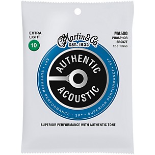 Martin MA500 SP 12-String Phosphor Bronze Extra-Light Authentic Acoustic Guitar Strings