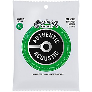 Martin MA500S Marquis 12-String Phosphor Bronze Extra-Light Authentic Silked Acoustic Guitar Strings