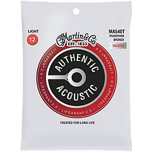 Martin MA540T Lifespan 2.0 Phosphor Bronze Light Authentic Acoustic Guitar Strings