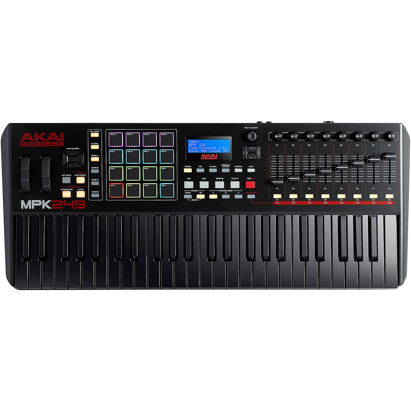 Akai Professional MPK249 49-Key Controller, Black-on-Black | Music