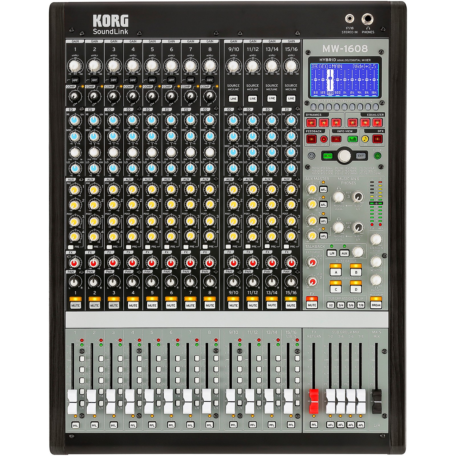 KORG コルグ MW-1608 ハイブリッドミキサー KORG MW-1608 SoundLink 16-Channel Hybrid Analog/Digital Mixer