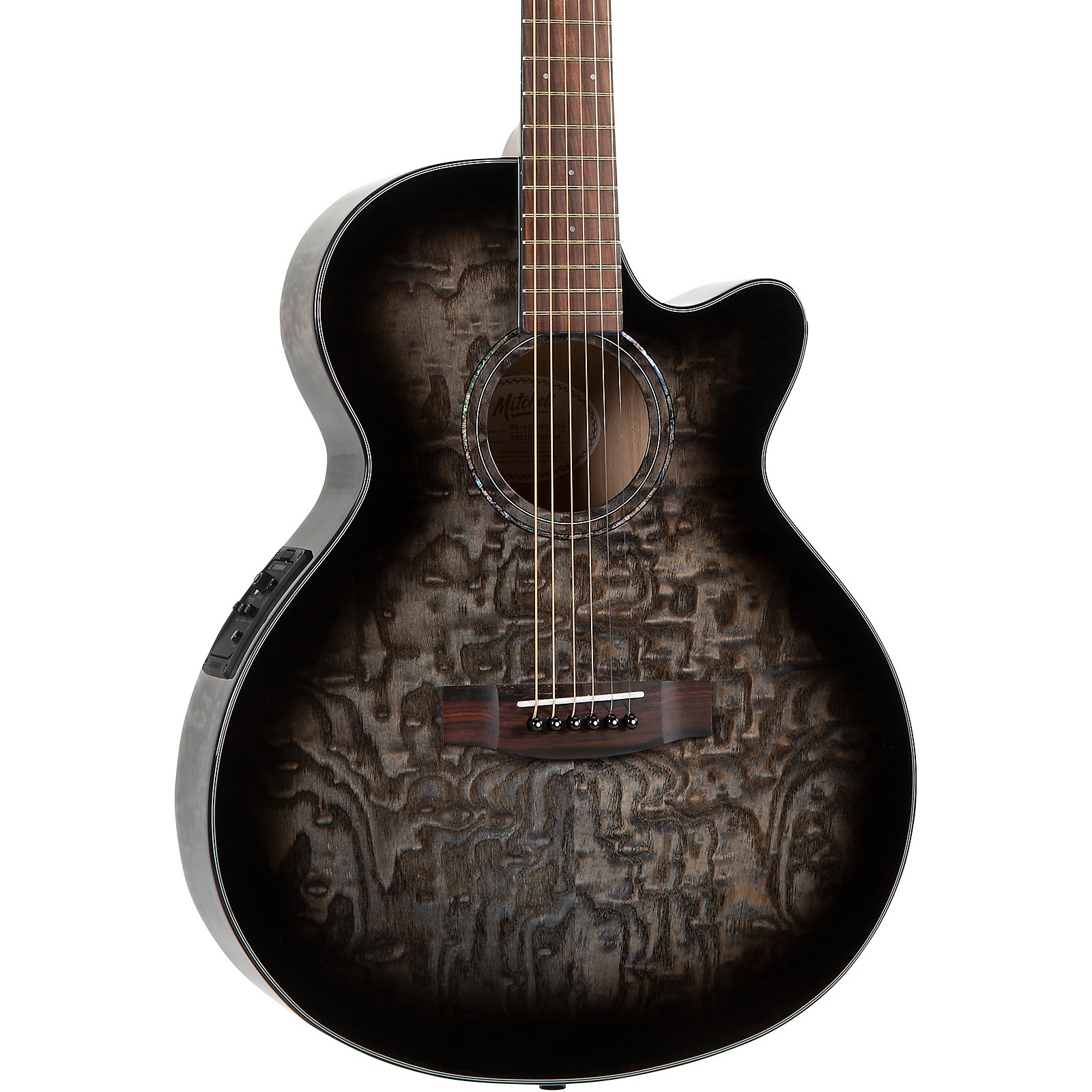 Mitchell MX430QAB Exotic Series Acoustic-Electric Guitar - | Music