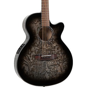 Mitchell MX430QABNAT Exotic Series Acoustic-Electric Quilted Ash Burl