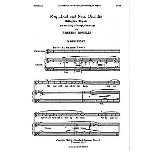 Novello Magnificat and Nunc Dimittis (Collegium Regale) SATB Composed by Herbert Howells
